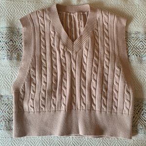 Women’s Pastel Light Pink Sweater Vest